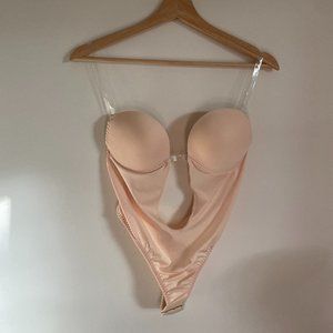 Beige Backless Thong Body Shaper